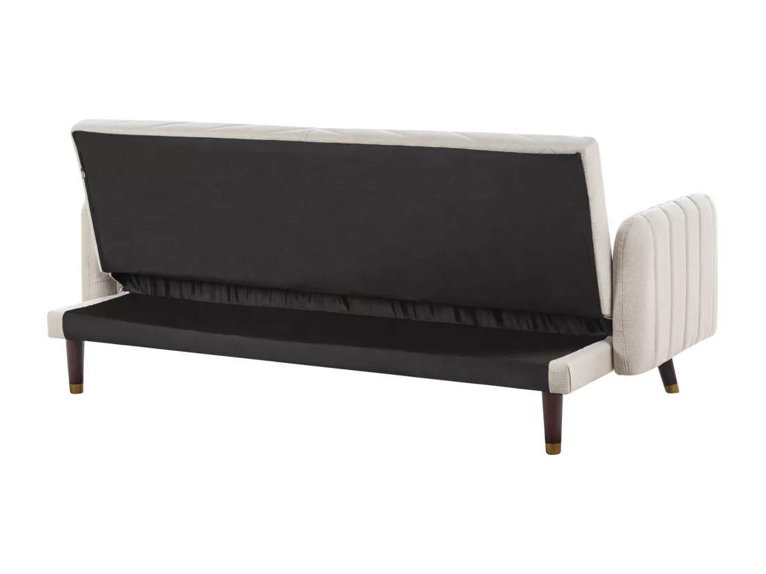 Canapé-lit en faux lin beige clair SENJA