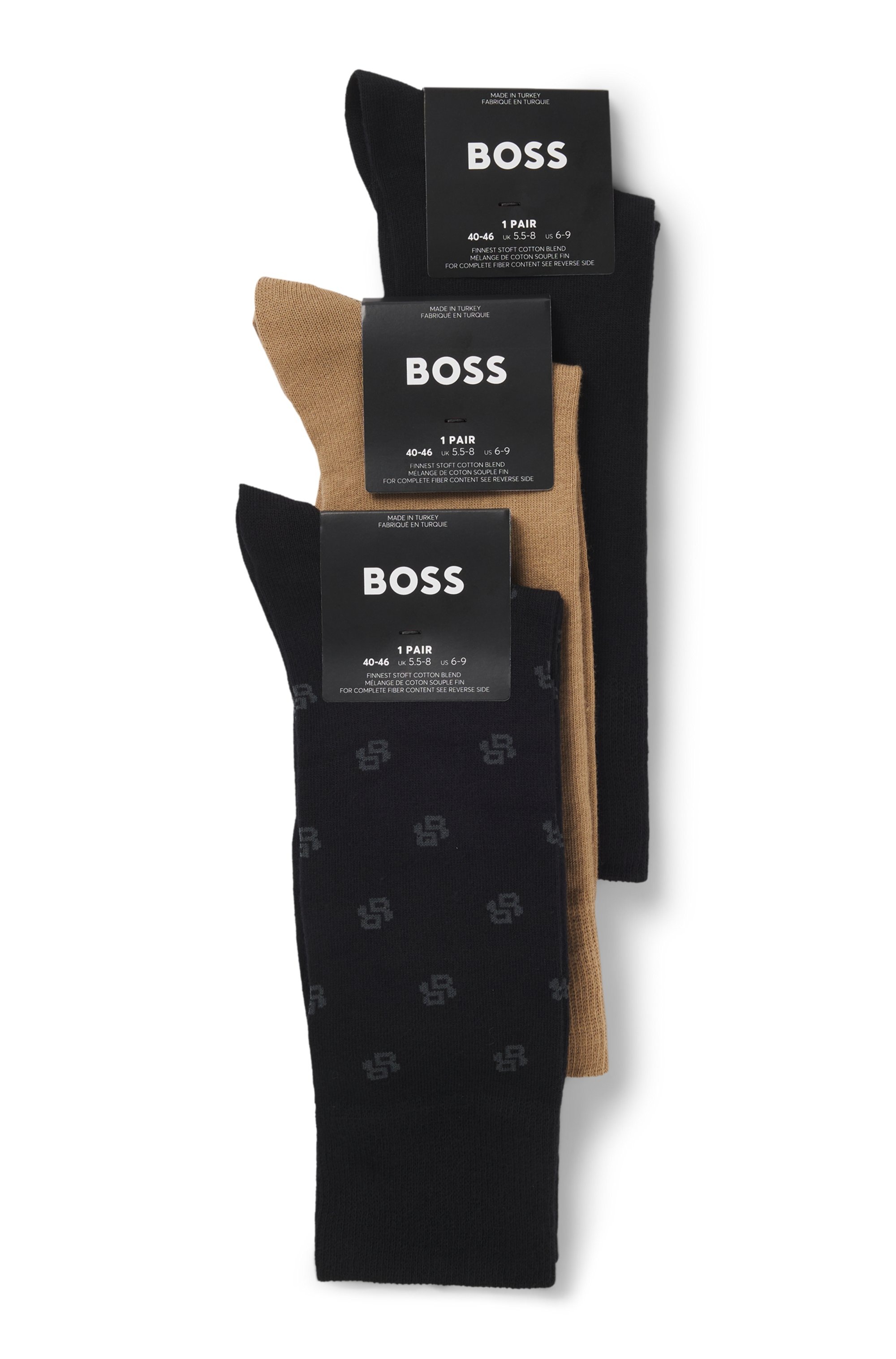 BOSS Businesssocken »3P Gift set CC« 3 Stk. tlg. Logo- und Monogramm-Details