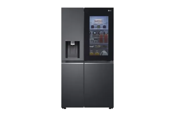 LG GSXB90MCDE - Køleskab/fryser - side-by-side med vanddispenser, isdispenser - Wi-Fi - bredde: 91.3 cm - dybde: 73.5 cm - højde: 179 cm - 635 liter - Klasse E - matsort