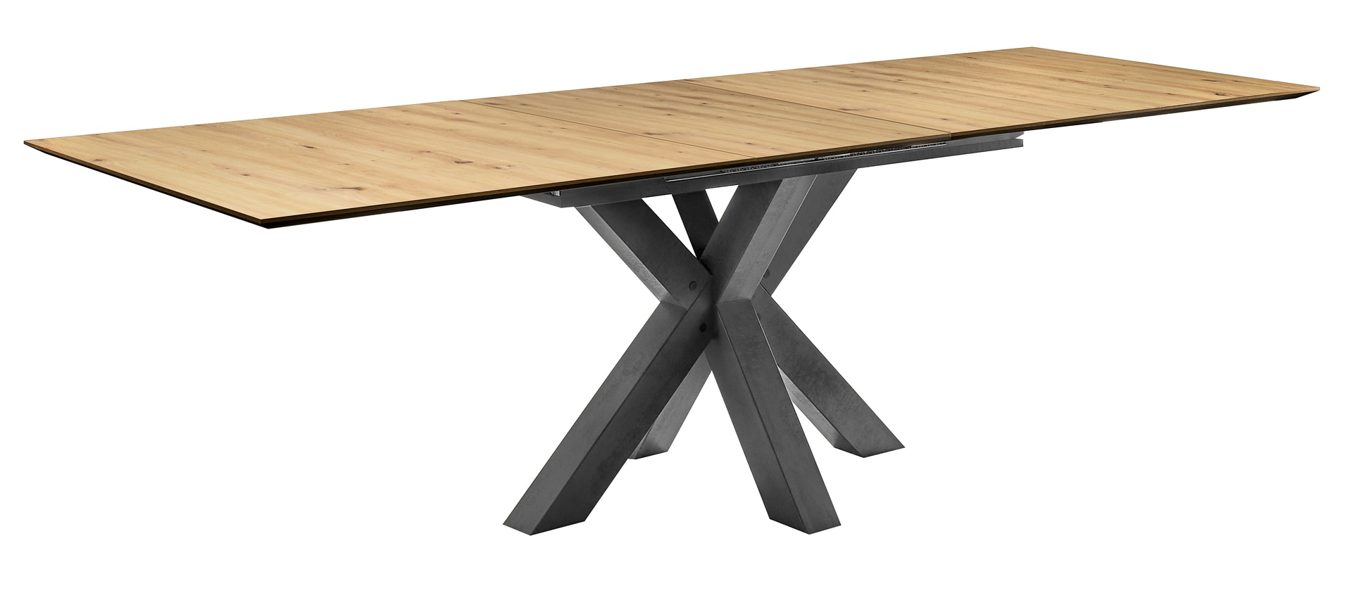 Esstisch Kasimir 160(210) x 90 cm Asteiche-Dekor/Gestell Graphit