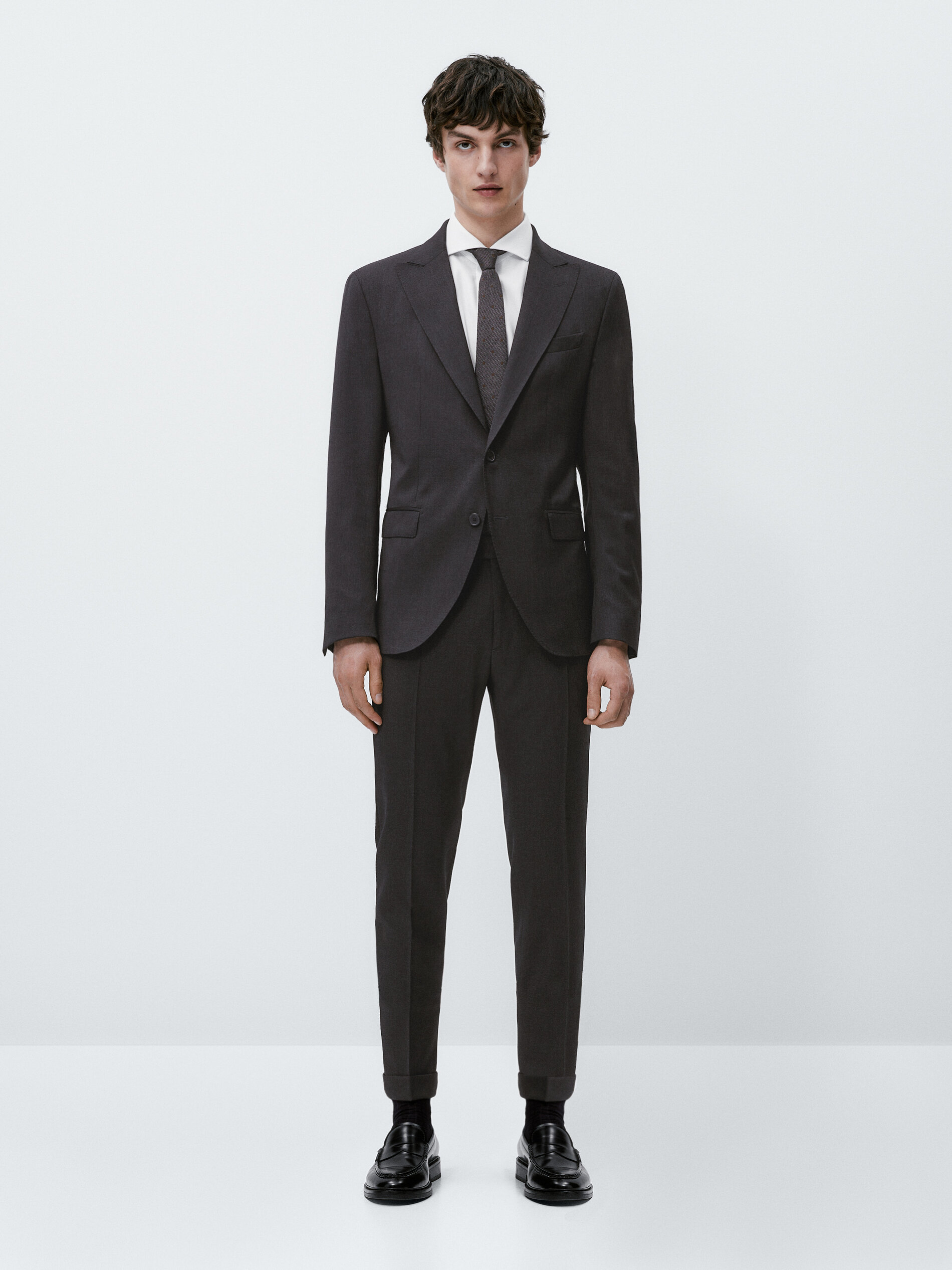 Americana traje lã meia lona gris - MARENGO