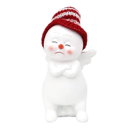 Sigro Polyresin Schneekinder mit Strickmütze rot/weiß stehend, 1 Stück, 2-fach sortiert