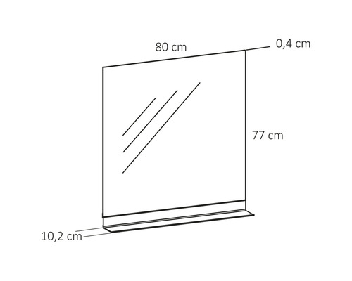 Badkamerspiegel Sofi 80 x 75 cm met metalen plankje
