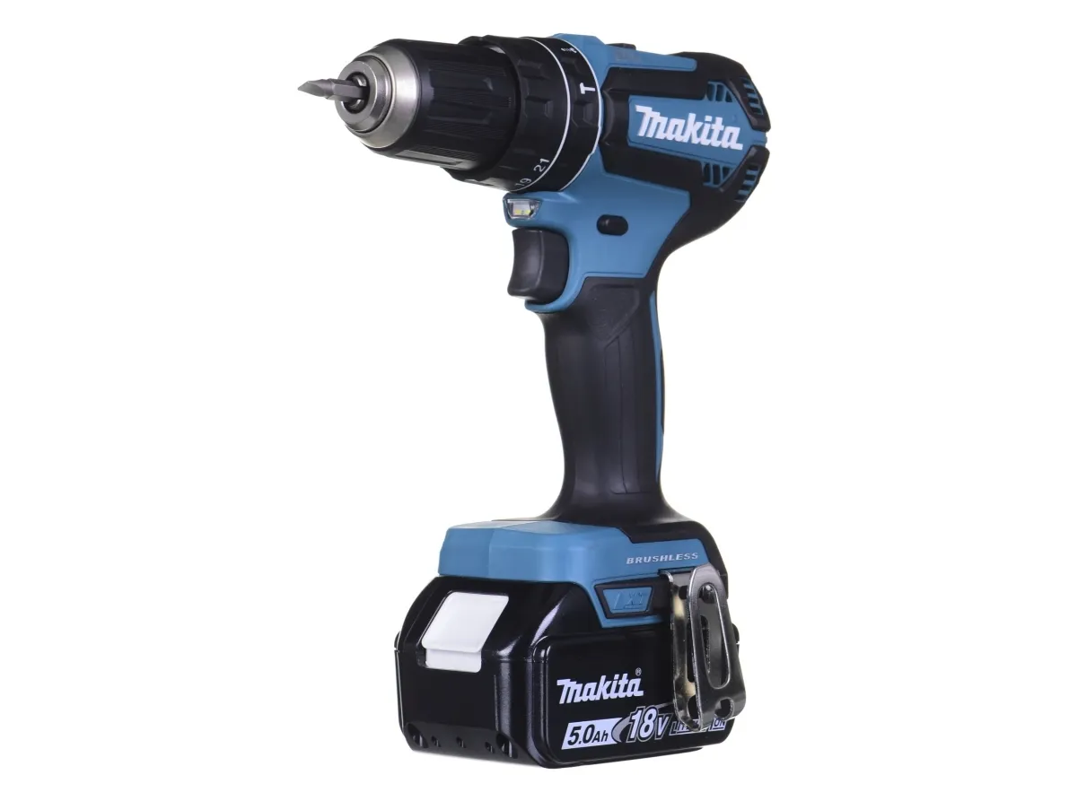 Makita DHP485RTJ - Hammerbor/skruemaskine - ledningfri - 2-hastigheders - nøgleløs borepatron 13 mm - 50 N·m - 18 V