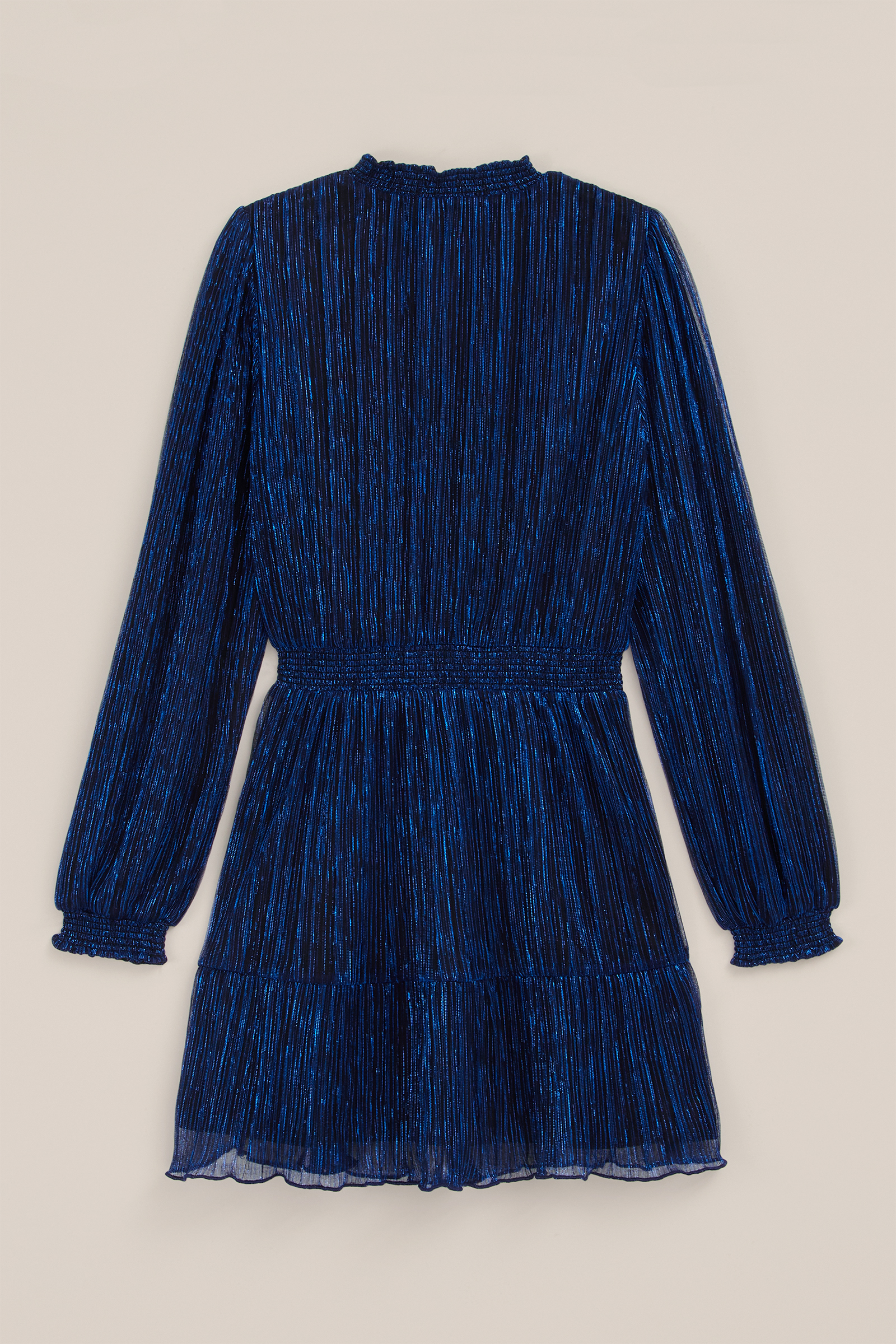 Meisjes jurk met glittergaren WE Fashion Kobaltblauw