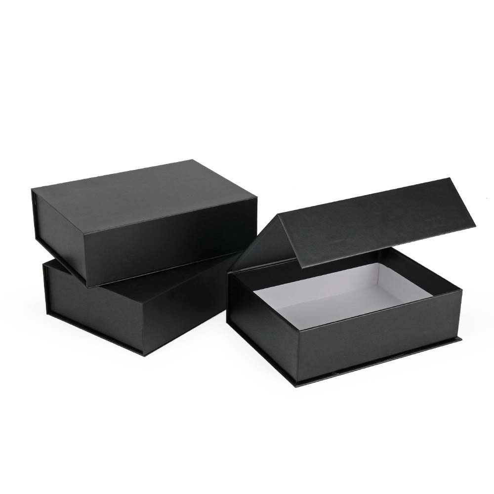 (11x11cm) Geschenk Schachtel Gift Box Verpackung mit Magnetischem Deckel - Schwarz