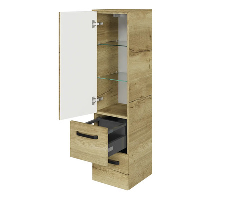 Jungborn VENTITRE halfhoge kast, BxHxD 30 x 121 x 33 cm, frontkleur halifax eiken naturel
