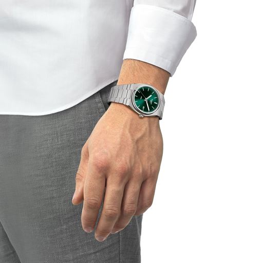 Tissot PRX T137.410.11.091.00 Herreur, Steel/Green, 40 mm