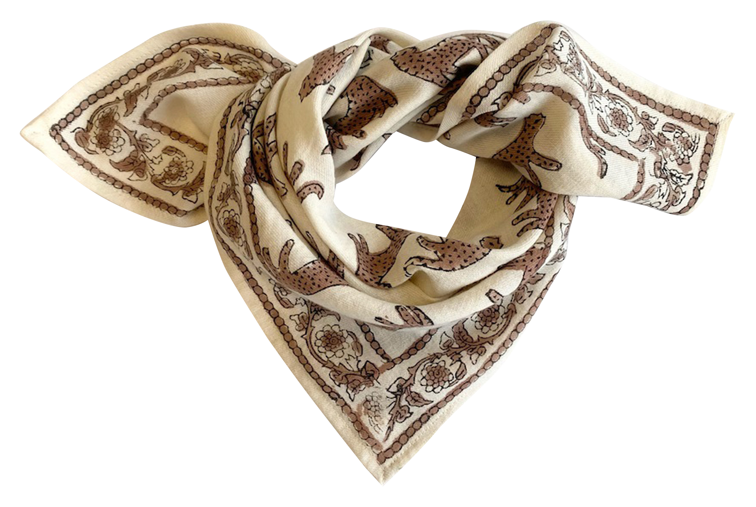 MANIKA - Foulard à imprimé en coton | Blanc