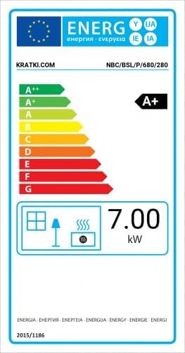 Kamineinsatz KRATKI NBC 680/280 7 kW Ø 160 schwarz Verkleidung
