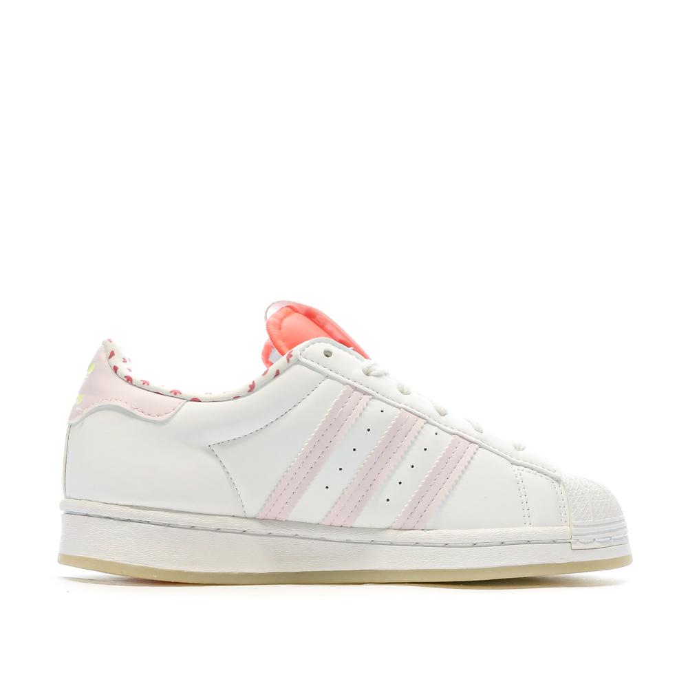 Adidas Baskets Blanche/Rose Fille Adidas Superstar J