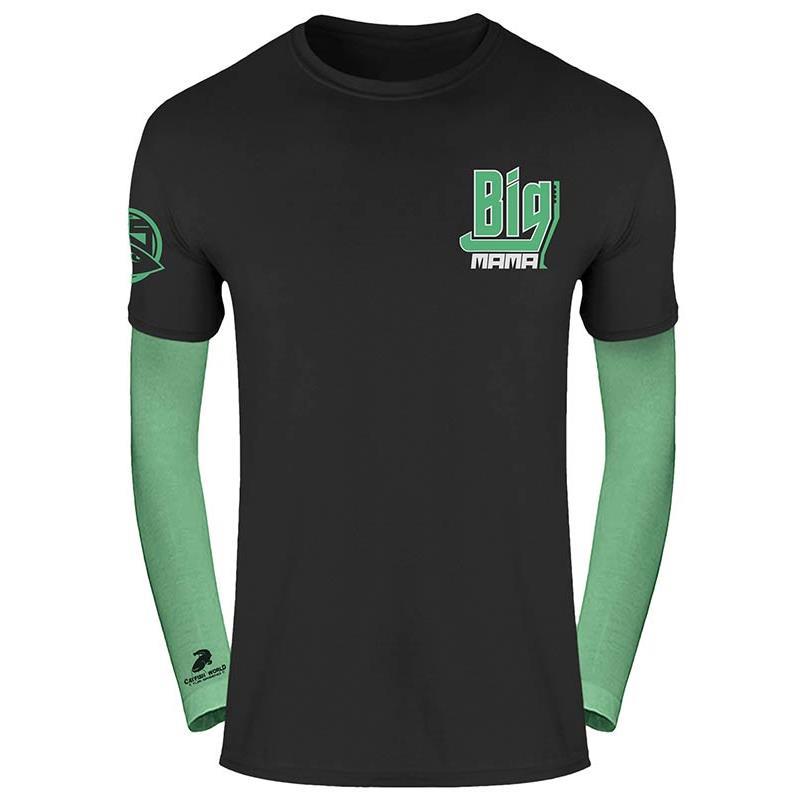 Tee Shirt Manches Longues Homme Hot Spot Design Big Mama - Noir/Vert