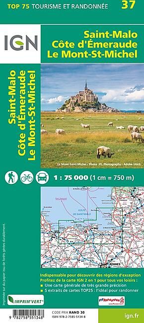 IGN - TOP 75 SAINT MALO COTE EMERAUDE MONT SAINT MICHEL