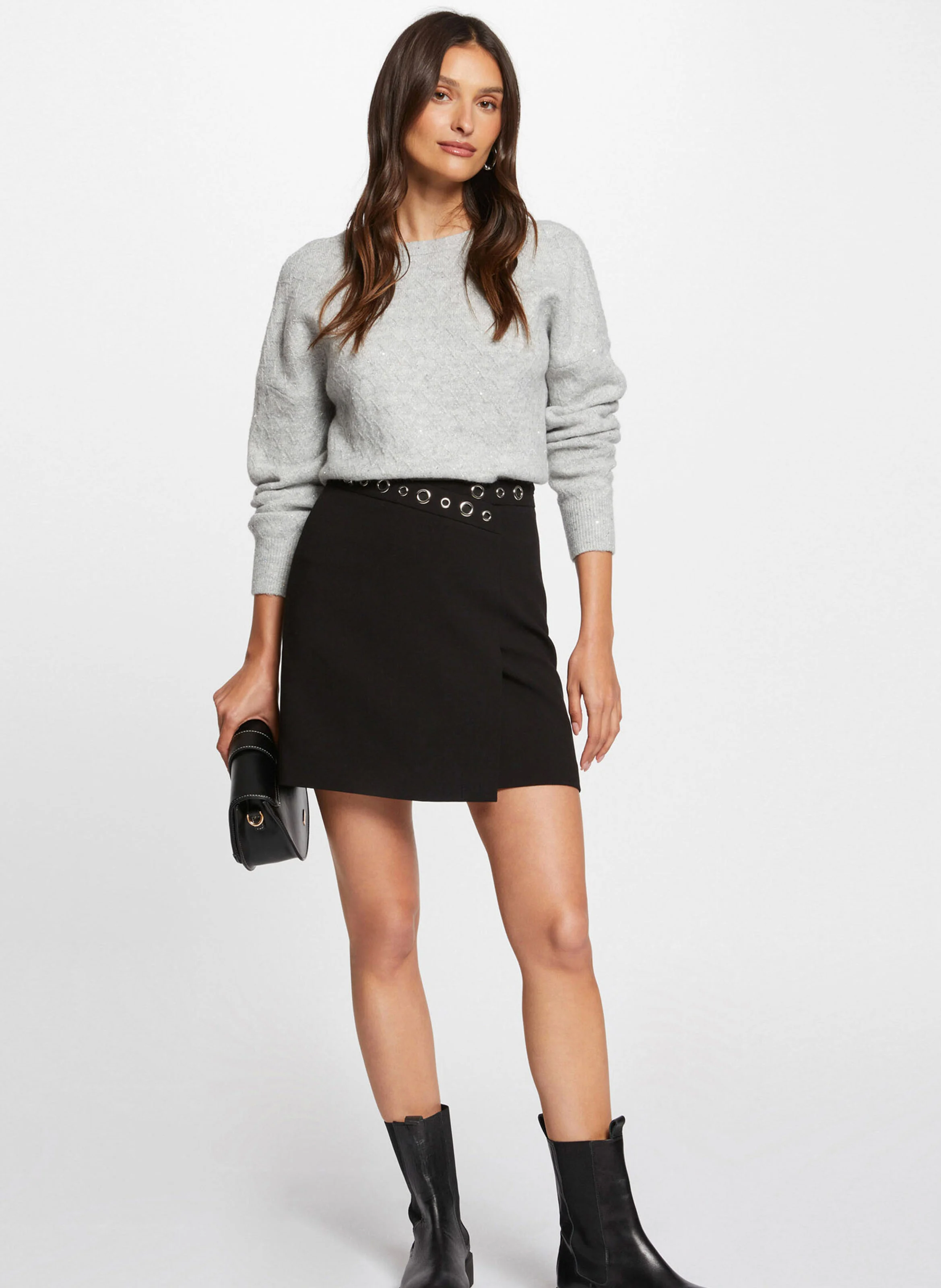 JILLY - Jupe courte taille haute | Noir