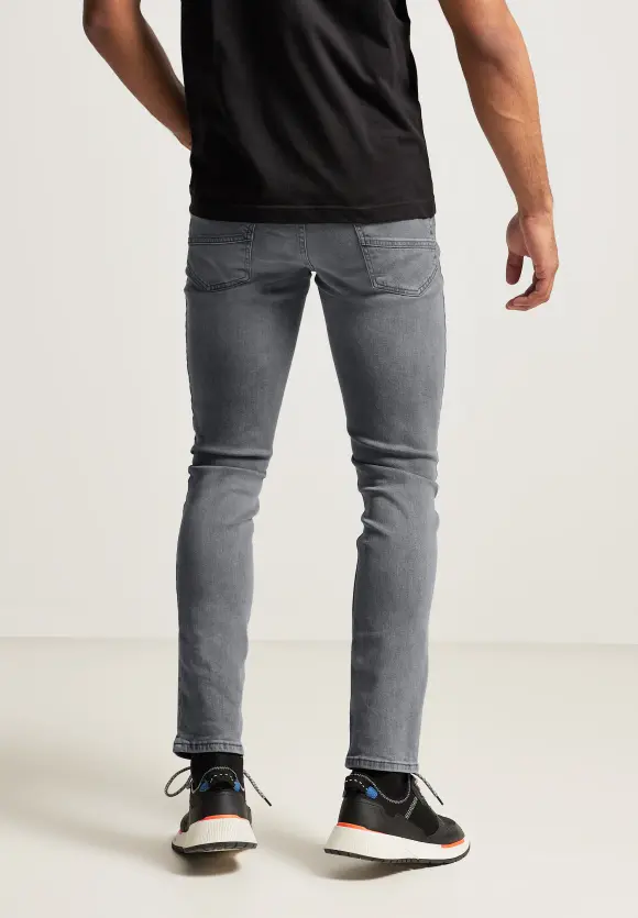 Slim Fit Jeans - grey denim random wash