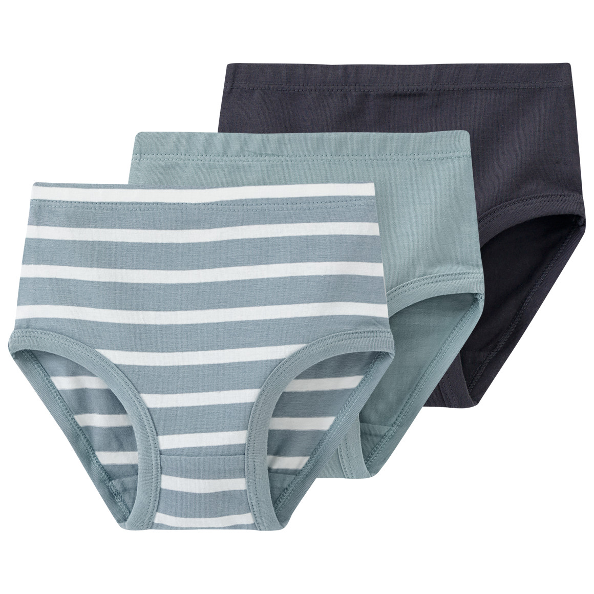 Famy 3 Baby Slips mit Bio-Baumwolle salbei / dunkelgrau