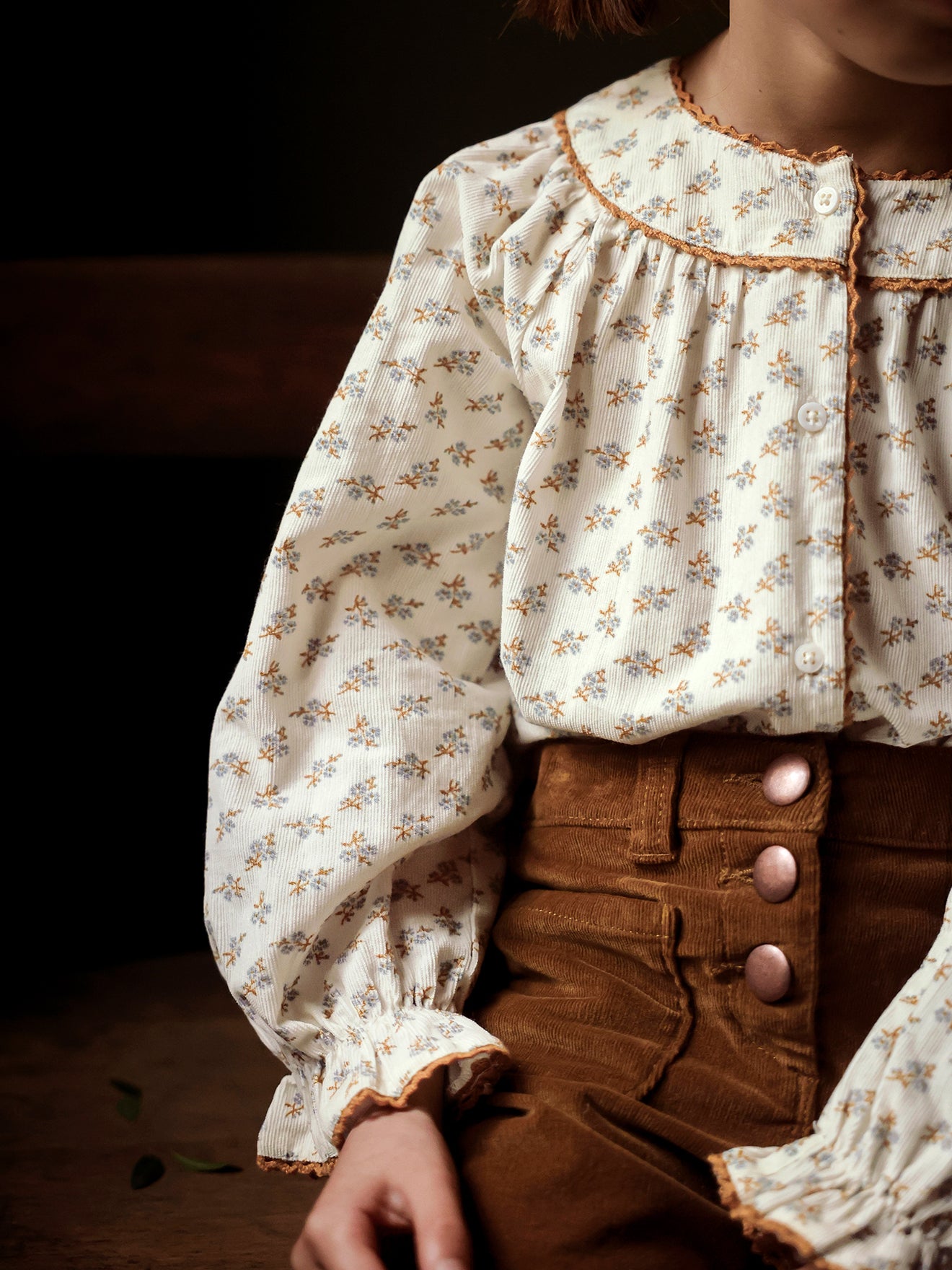 Blouse en velours Fille imprimé Kate