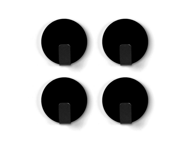 Trendform Hakenmagnet Solid 4er Set, Schwarz Starker Magnet mit Haken