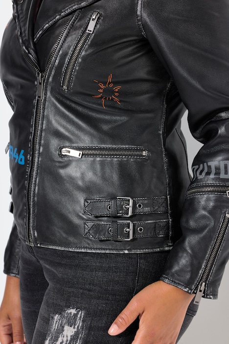 Lederjacke, Bikerjacke, moderne Print