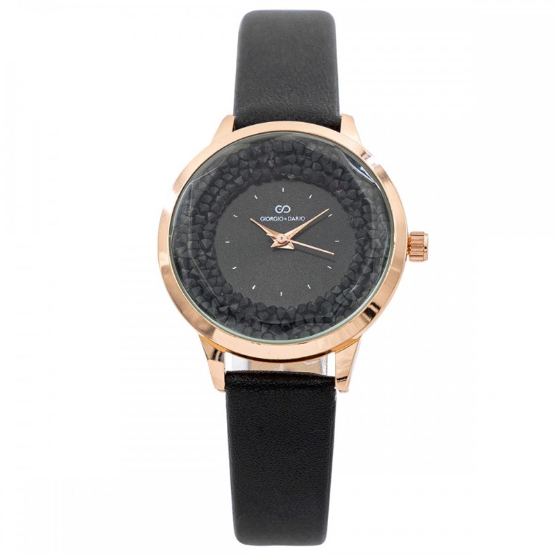 Montre Femme GIORGIO bracelet Cuir Noir