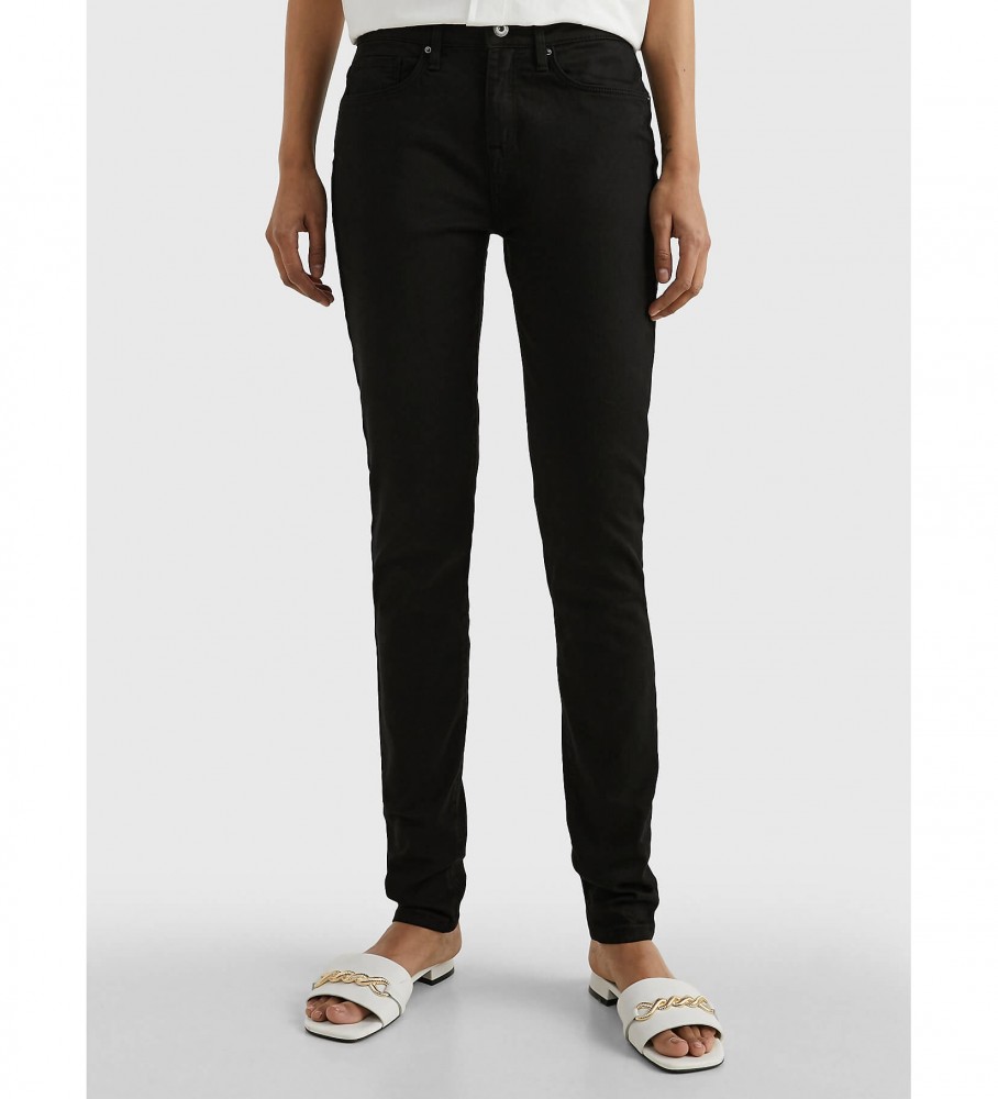 Calça jeans skinny preta Tommy Hilfiger Heritage