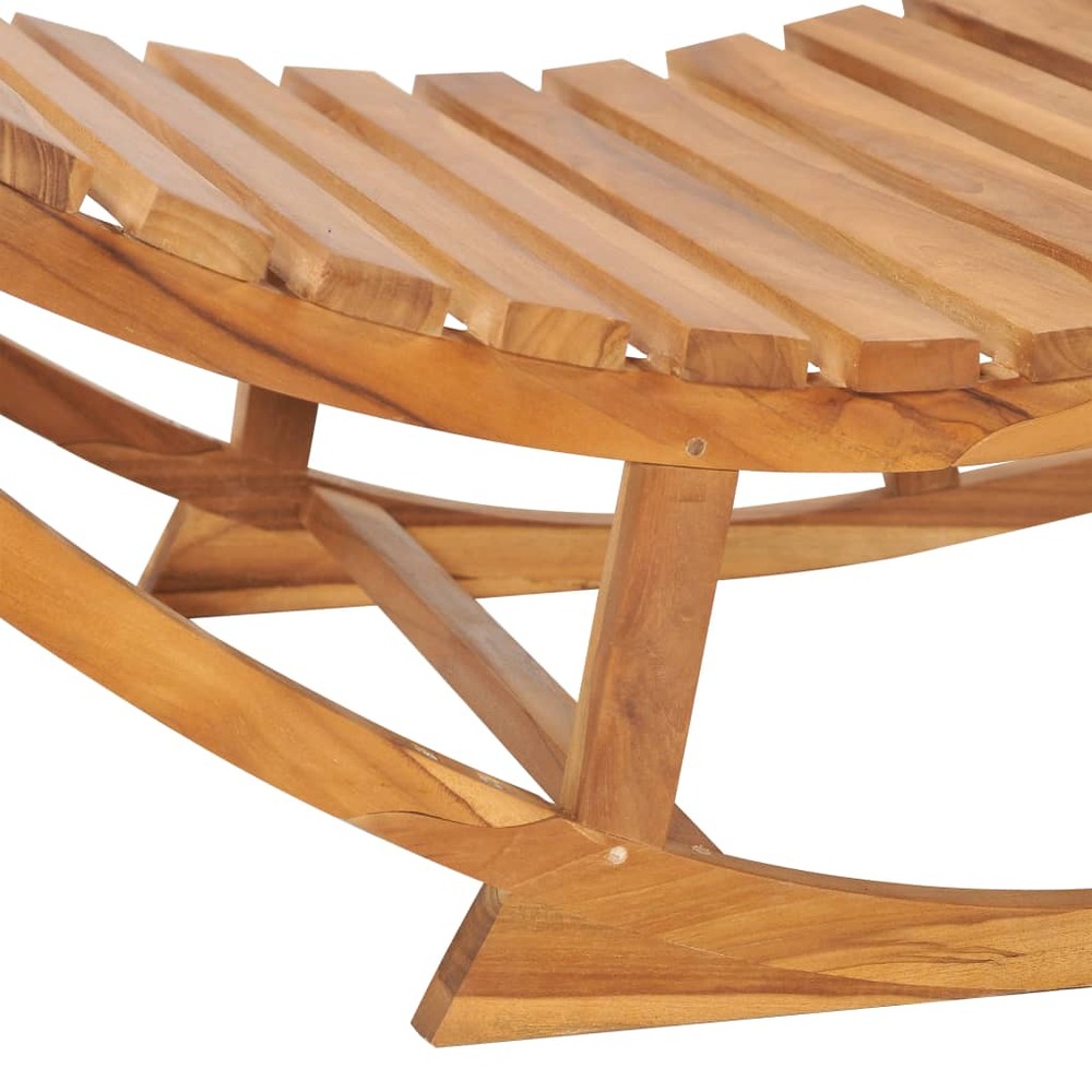 Transat chaise longue bain de soleil lit de jardin terrasse meuble d'extérieur à bascule avec coussin bois de teck solide 02_