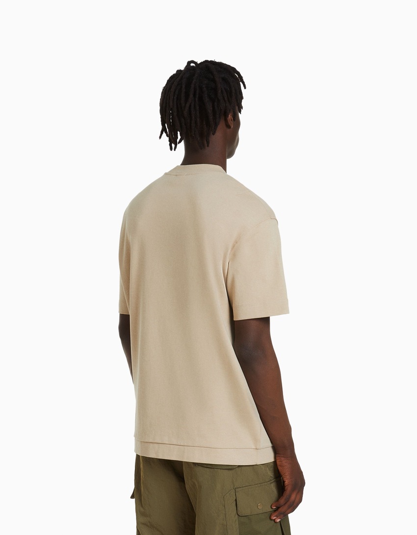 Camiseta de malha interlock de manga curta