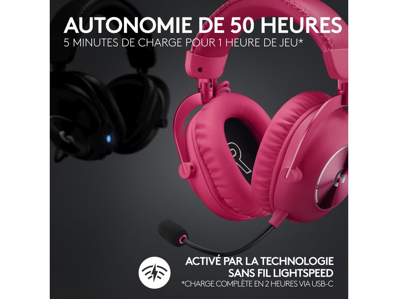 Logitech Headset G Pro X 2 Wireless Lightspeed Gaming Magen Kabelloses Over-Ear-Headset mit Surround-Sound und weichem Ohrpolster