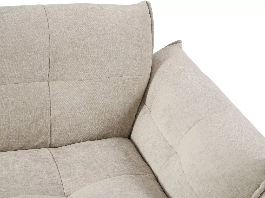 Canapé d'angle droit en tissu chiné beige NAPIZO