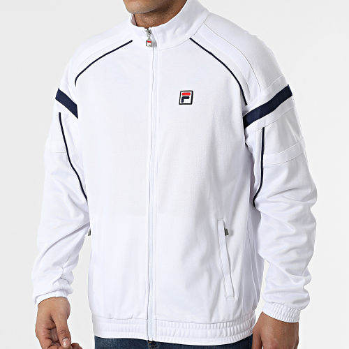Veste Zippée A Bandes Zvolen Blanc Bleu Marine
