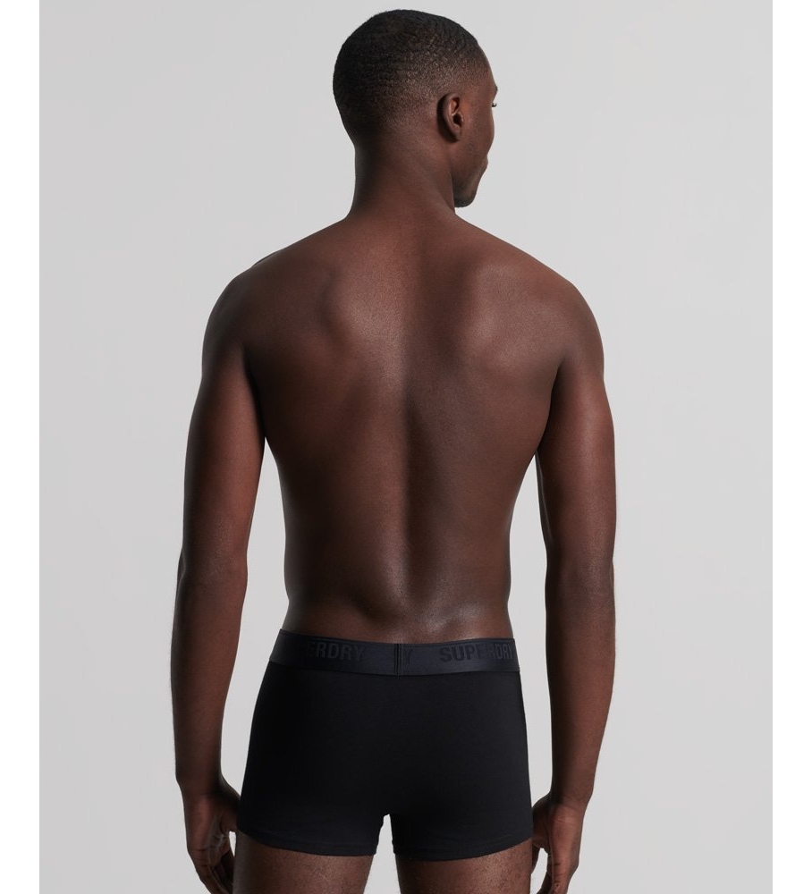Cuecas Superdry de algodão orgânico, pacote com 3 unidades, pretas.