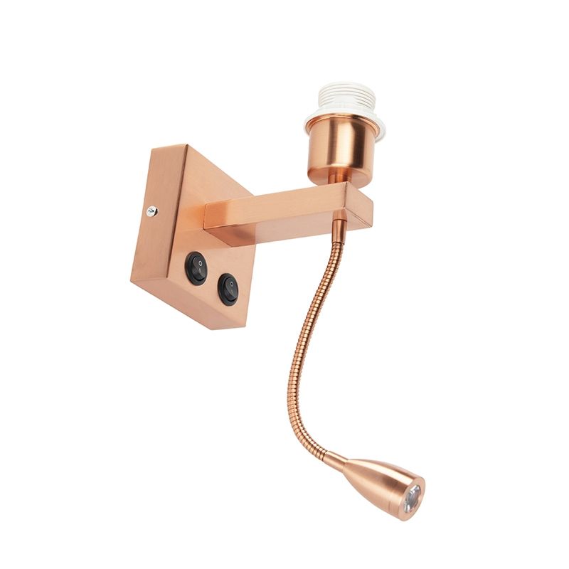 Moderne wandlamp koper met flexarm - Brescia Combi
