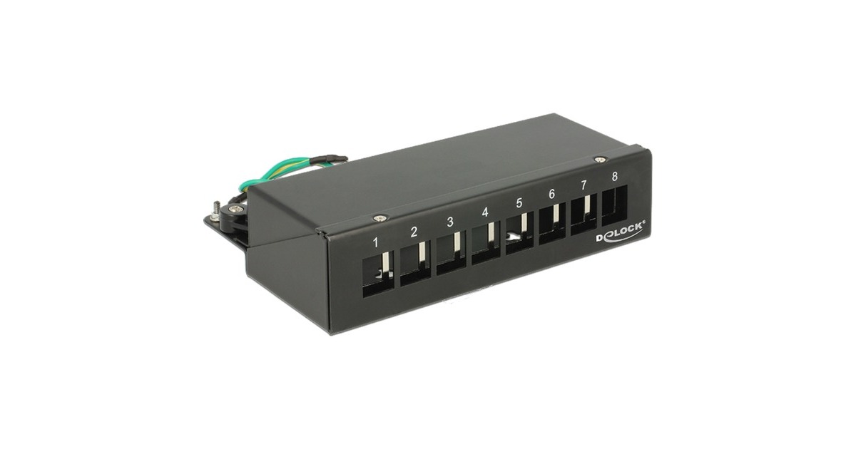 DeLOCKKeystone Desktop Patch Panel 8 Port patchpaneel  (Zwart, 43338)