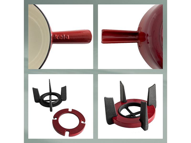 Kela Käsefondue-Set Calido 11 Teile, Rot Käsefondue-Set