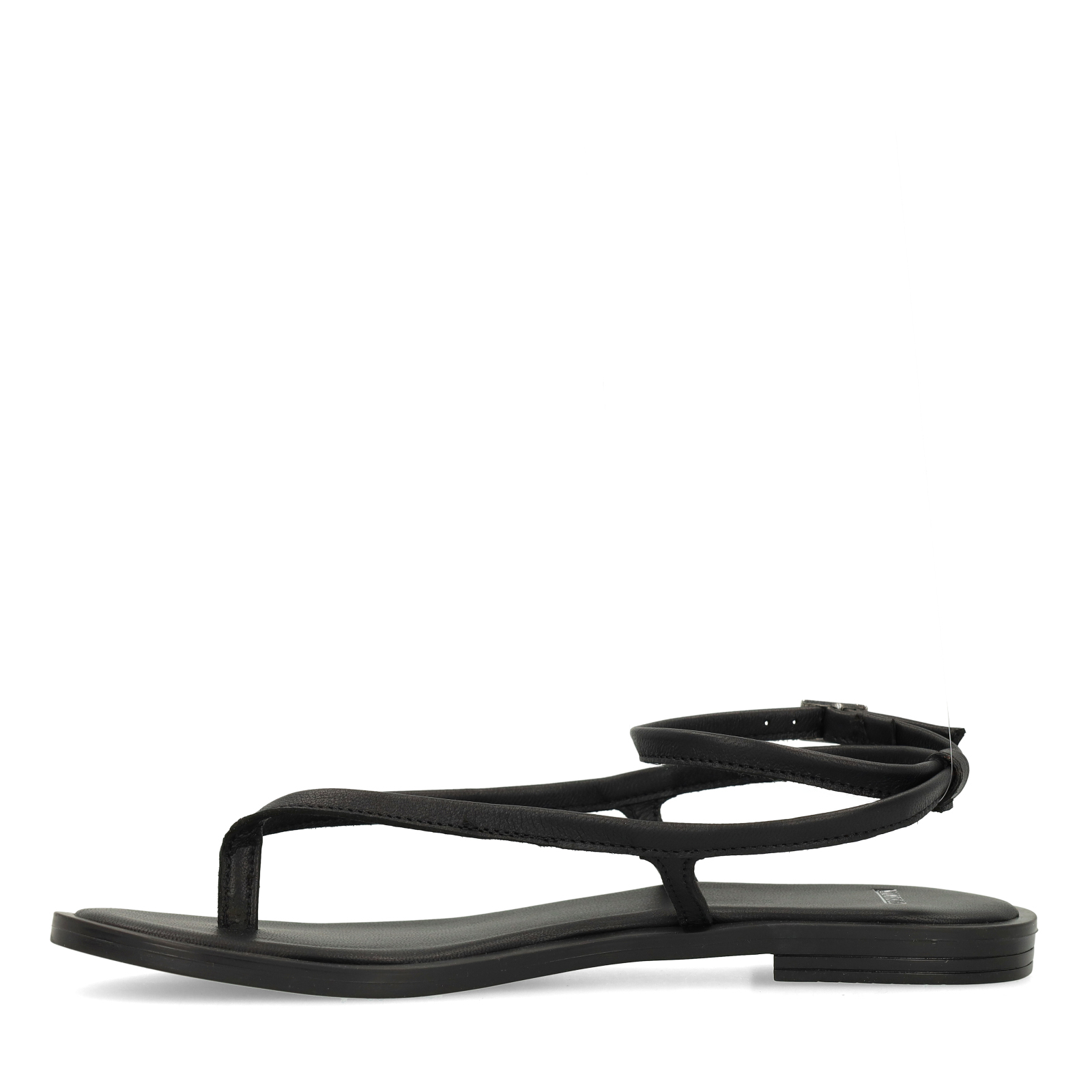 Manfield X Jolielot - Zwarte leren sandalen
