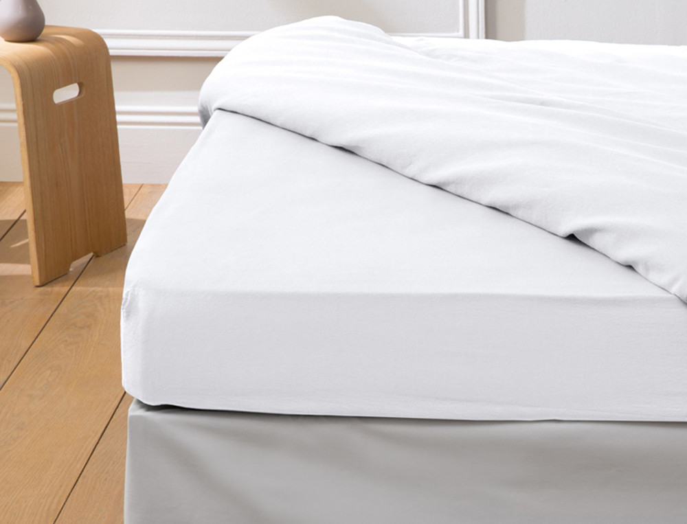 Drap-housse-Coton lin lavé