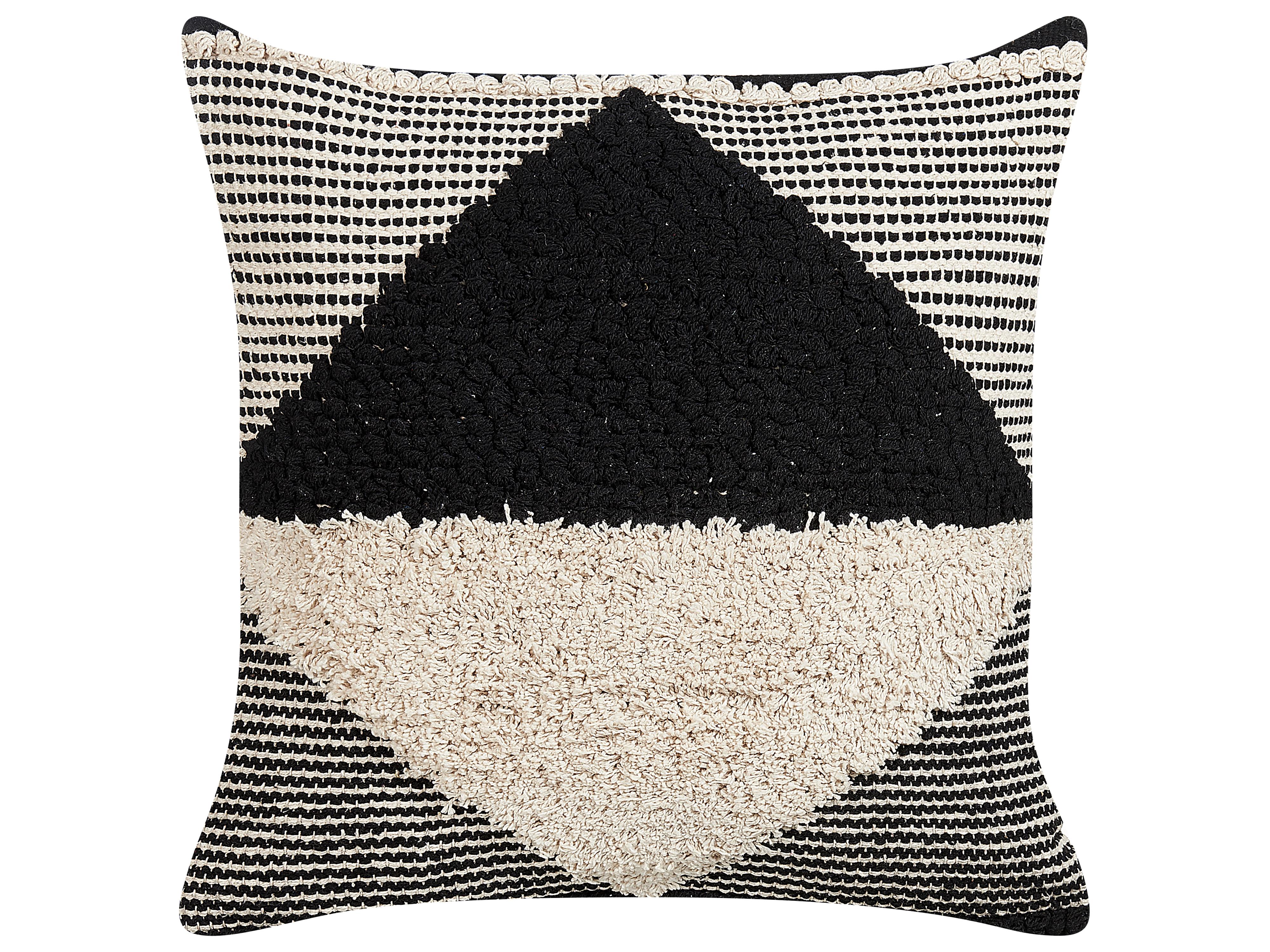 Set van 2 sierkussens KHORA Katoen 50 x 50 cm Zwart geometrisch patroon