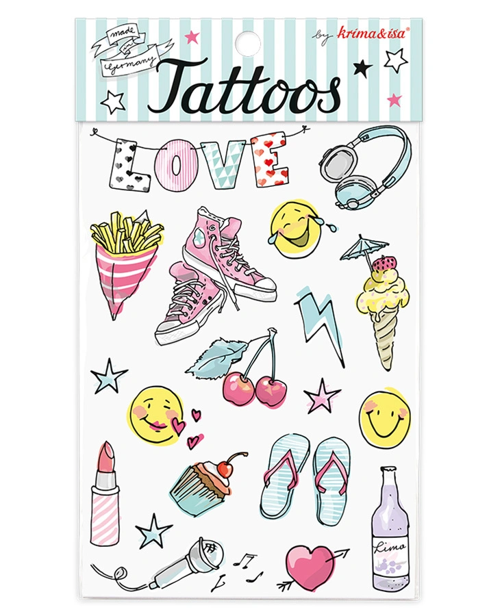 Klebetattoos GIRLPOWER in bunt