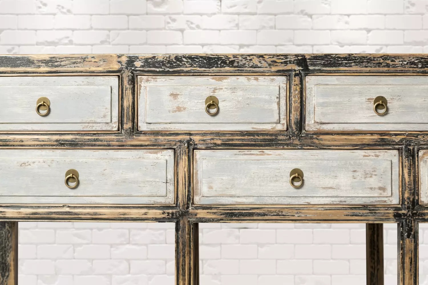 PureHaven Sideboard 154x42x85 cm Vintage Style Unikat aus Vollholz handgefertigt stilvolles Design standsicher und stabil