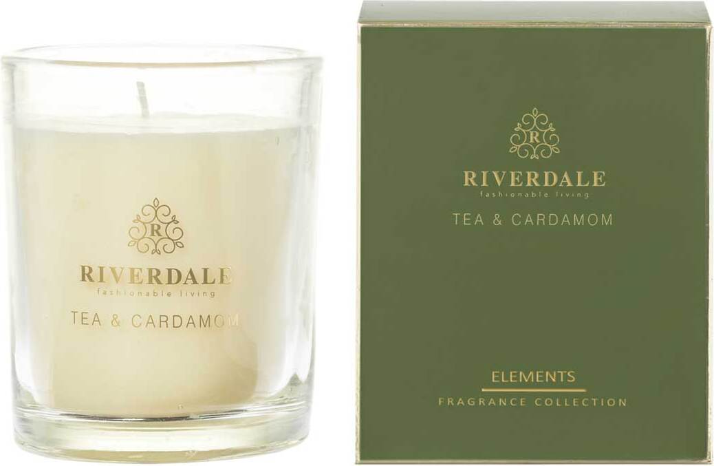 Riverdale geurkaars Boutique groen tea & cardamom 22 uur D 9 H 11