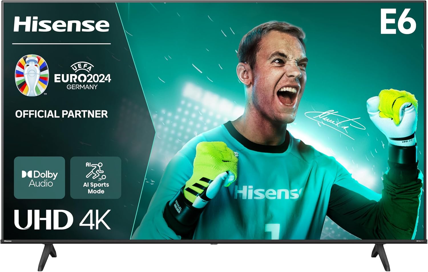 Hisense 75E6NT 189cm (75 Zoll) Fernseher, 4K UHD Smart TV, Precision Colour, HDR, Dolby Vision, 60Hz, Triple Tuner DVB-C/S/S2/T/T2, WiFi, HDMI 2.1, Bluetooth, Alexa Built-in, Schwarz, [2024]