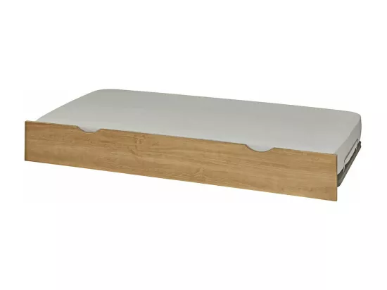 Sommier gigogne avec façade 2 mains 90x190 cm bois massif noisette MAKURIA