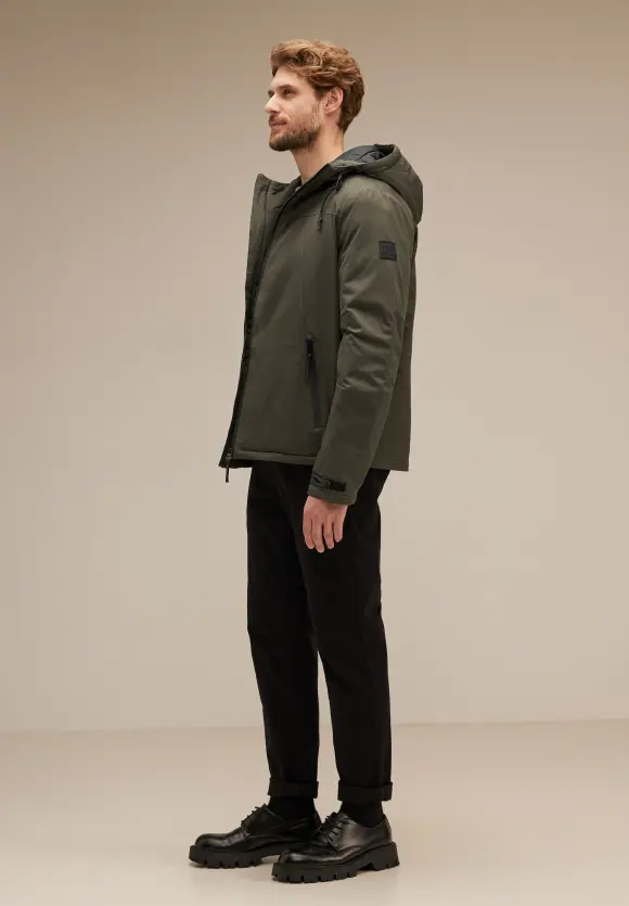 Sportive Jacke mit Kapuze - forest green