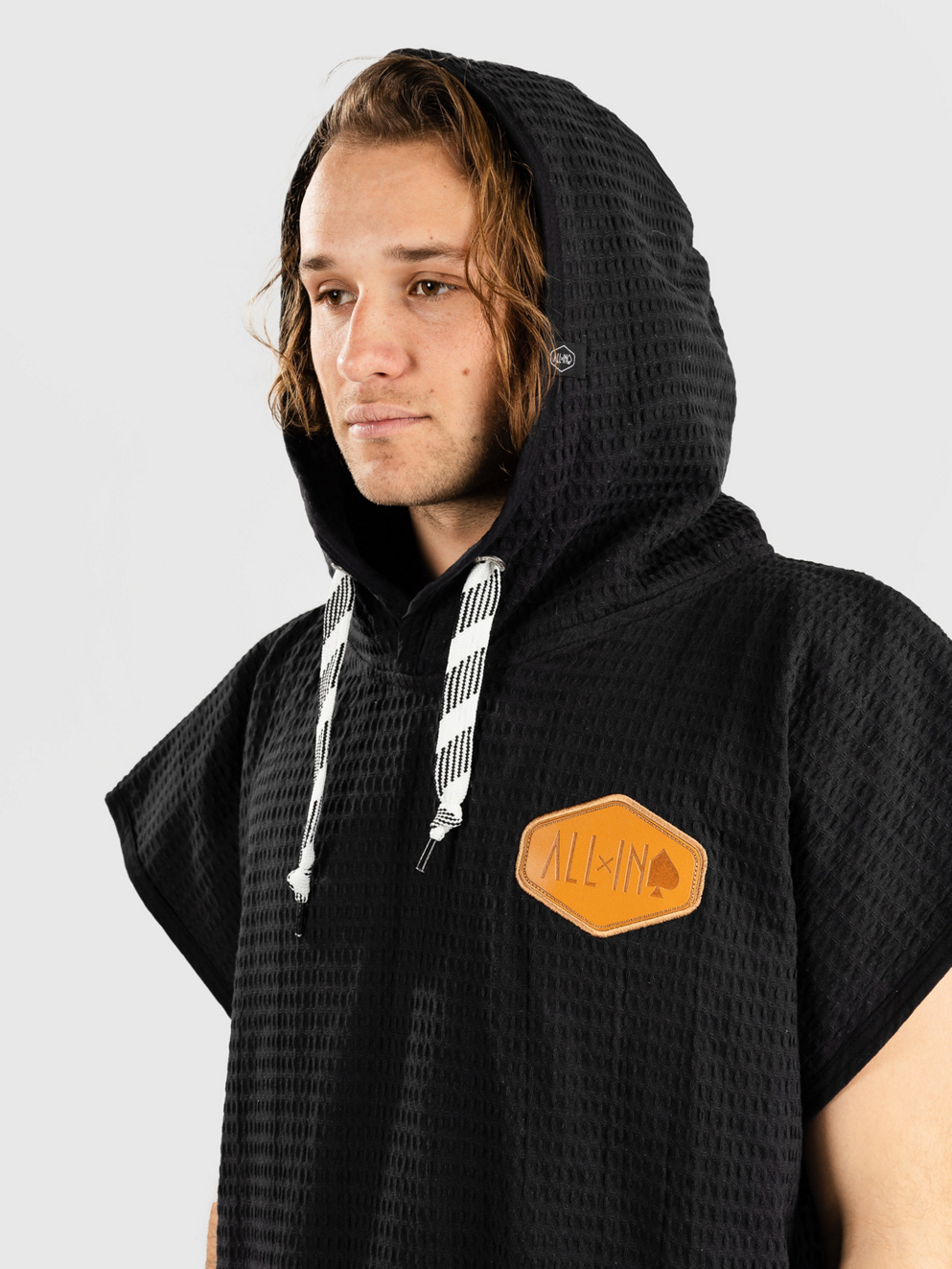 All-In LIGHT Surf Poncho black waffle