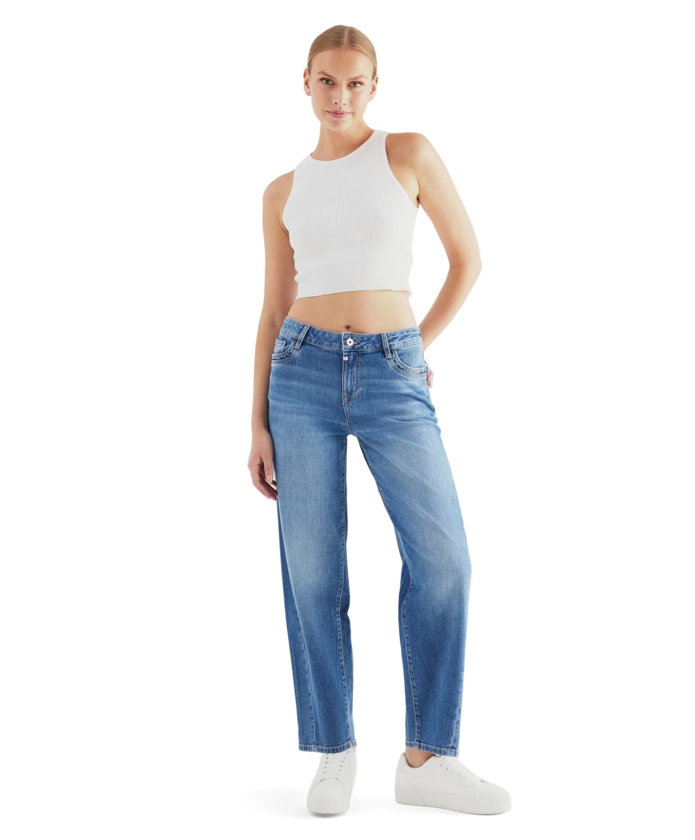 Cup of Joe Denim cropped balloon jeans dames jeans blauw