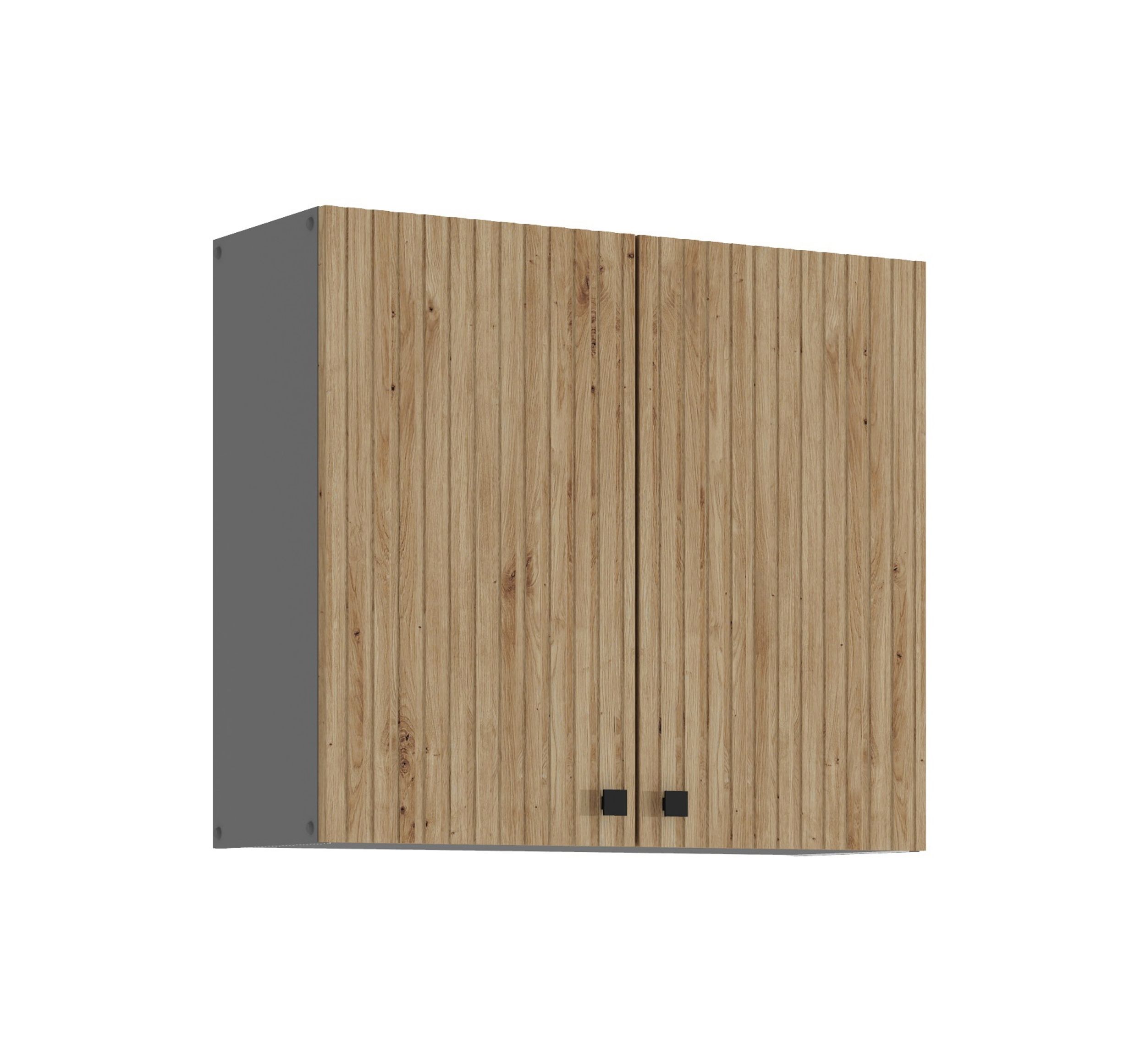 Küche AVA Artisan Hängeschrank 80 cm Lamellenoptik Küchenzeile Einbauküche