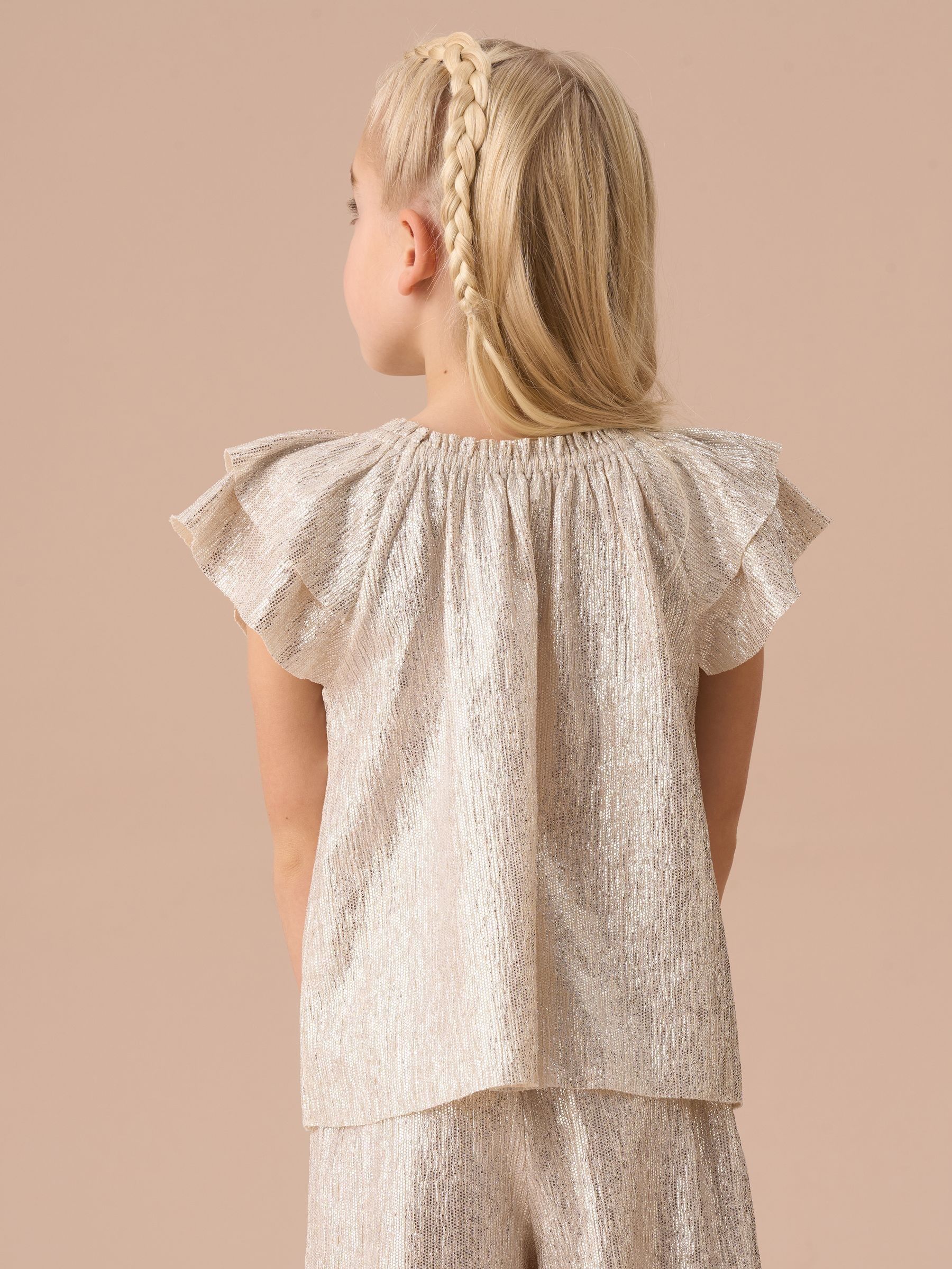 Angel & Rocket Carmen zilverkleurige top