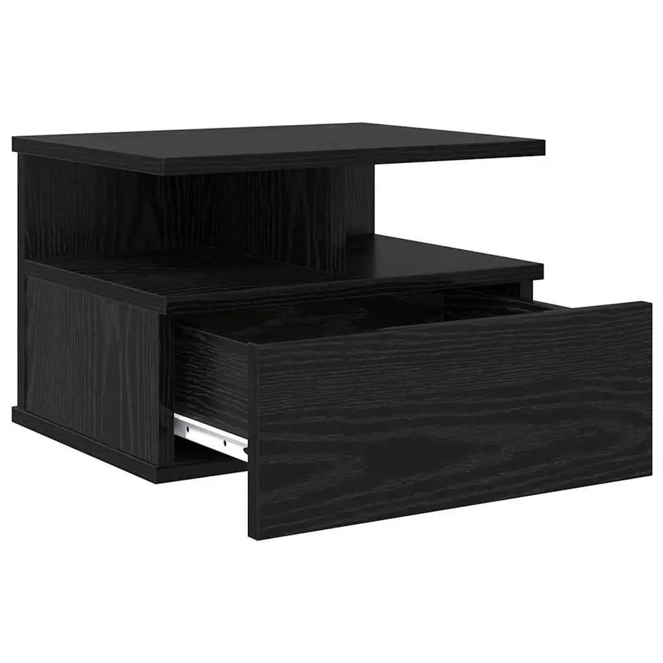 vidaXL - Zwevend Nachtkastjes met lade - Zwart eiken - 40x31x27 cm - 2 stuks