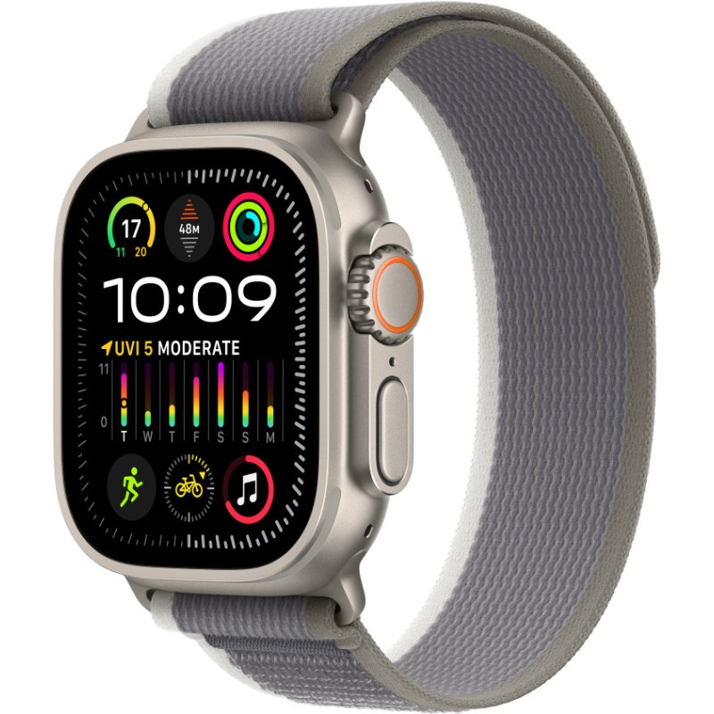 Apple MT5Y3ZM/A accessoire intelligent à porter sur soi Bande Vert, Gris Nylon, Polyester recyclé, Titane, Spandex
