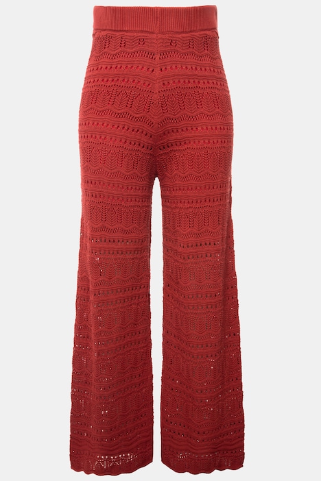 Ajour-Strickhose, Wide Legs, Elastikbund, blickdichte Shorts